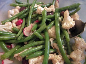 cauliflower and green bean salad