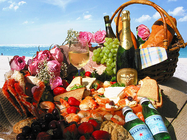 picnic food in a basket